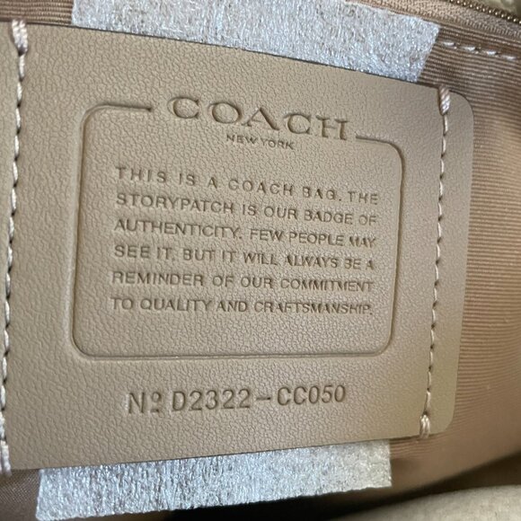 COACH Pebble Leather CAMERON Large Tote Shoulder Bag ~ CHALK ~ CC050 - Picture 9 of 10